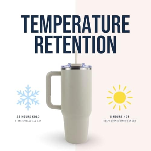 Hogg Big Swig 40 oz Tumbler with Handle and Straw - Morning Blush, 40oz Insulated Stainless Steel, Water Tumbler with Straw, Water Cup with Handle, Versatile Leak Proof Lid - Thumbnail 5