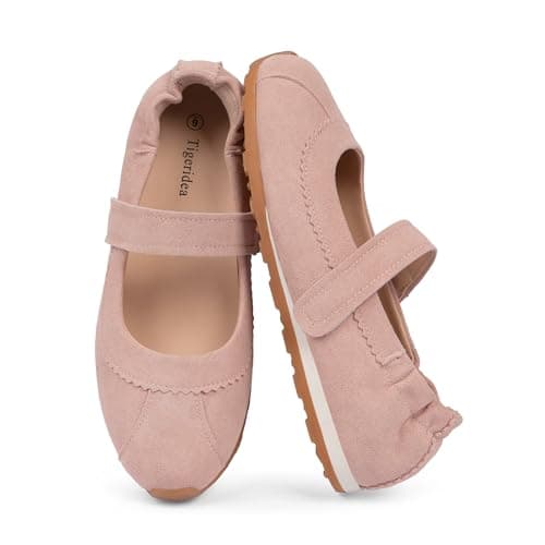 Tigeridea Casual Sneakers for Women Mary Jane Ballet Shoes, Pink, 8.5 - Image 1