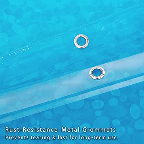 Bostofy Waterproof Shower Curtain Liner 8G EVA Thick Shower Curtain with Heavy Duty 3 Bottom Magnets, Shower Liner for Shower Stall, Bathtubs, 3D Pebble Pattern, 72 x 72,12 Hooks - Thumbnail 5