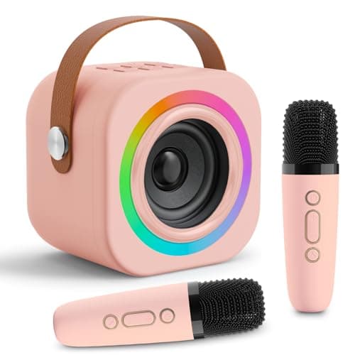 Mini Karaoke Machine for Kids with 2 Wireless Mics,TOP Singing Toys Birthday Gifts Ideas for Girls Ages 3,4,5,6,7,8,9,10,11,12+ Years Old,Great Gift Ages Girls,Boys Trend Party - Image 1