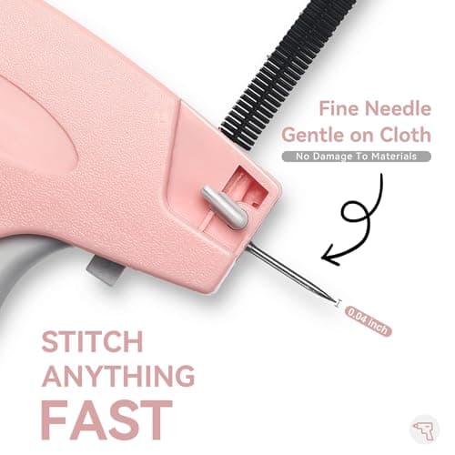 Portable Stitch Gun for Clothes, Micro Handheld Quick Clothing Fixer & Stitchy Tagging Gun, Sewing Kit with 6 Needles, 1000 Black & 1000 White Fasteners - Thumbnail 2