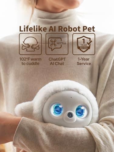 ropet KAMOMO AI Pet Interactive Companion Robot with ChatGPT, Emotional Support AI Gifts for Adults and Kids, Warm Lifelike Robotic Desktop Pets with AI Diary and Auto-Sketch - Thumbnail 2