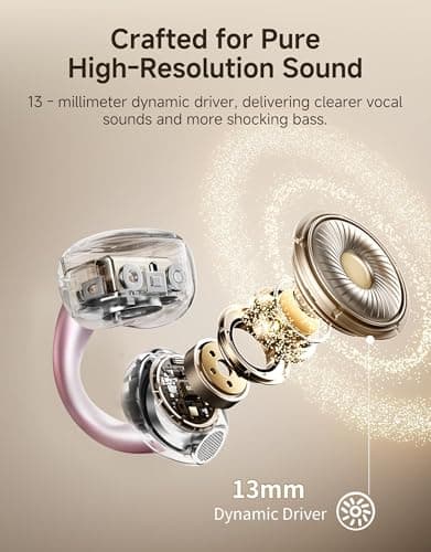 King Lucky Clip On Earbuds Wireless Bluetooth 6.0 Open Ear Earbuds&Headphones,50H Playtime,IPX5 Waterproof,ENC,Multipoint,Ideal for Running,Sport,Workout,Compatible with Glasses&Small Ears - Thumbnail 5