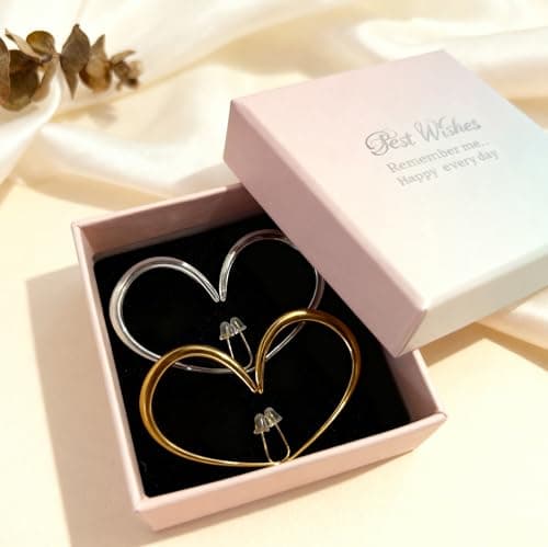 YBNGSMK 18k Gold Hoop Earrings - Hypoallergenic Silver Earrings for Women - Lightweight Hoop Jewelry 2 Pairs - Thumbnail 4