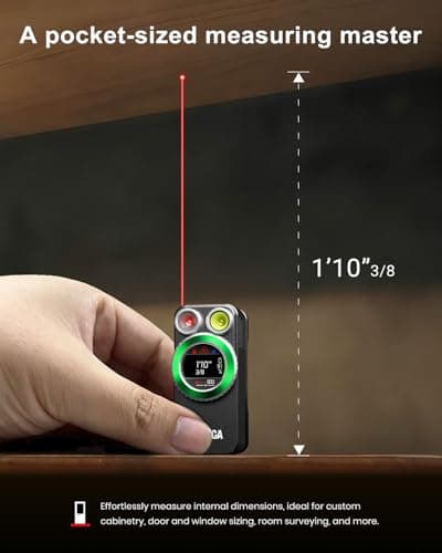 Godyga TorchEye RD 4-in-1 Smart EDC Flashlight with Laser Distance Measure 65ft, 650LM White & Red Light, Smart Display, Type-C Rechargeable, Magnetic Clip-on Light for Emergency, Indoor Measurement - Thumbnail 3