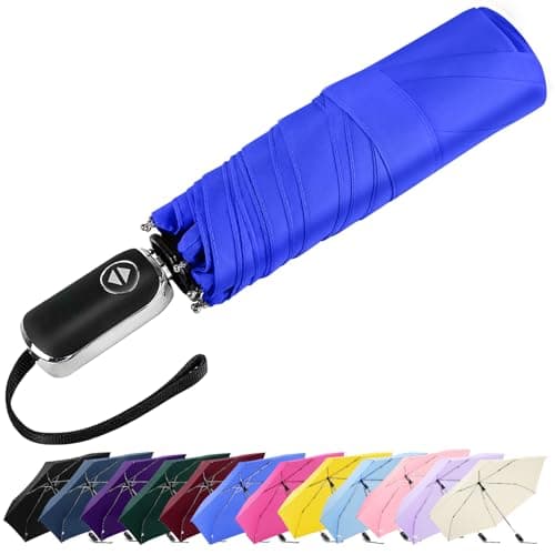 Lejorain Mini Travel Umbrella Compact - Portable Foldable Umbrellas for Rain 210T Sturdy Auto Open Close Flat Big Umbrella Paraguas