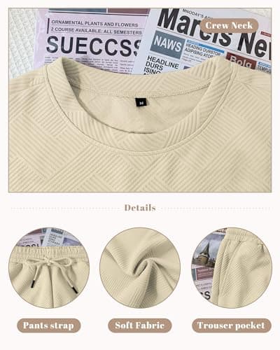 Aiyino Men’s 2-Piece T-Shirt & Shorts Set – Casual Track Suit for Summer - Thumbnail 6