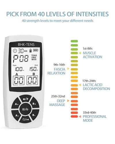 BHK-TENS EMS Muscle Stimulator for Pain Relief Therapy, Electronic EMS TENS Unit Machine for Shoulder Pain Relief, Tens Massager for Neck Pain Relief, Sciatica Pain Relief - Thumbnail 4