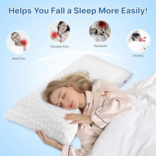 TranquilMoments Memory Foam Pillows, Bed Pillow, Bed Pillow for Side, Back and Stomach Sleepers, Neck Pillow for Sleeping with Removable and Machine Washable Cover, King Size (1 Pack) - Thumbnail 6