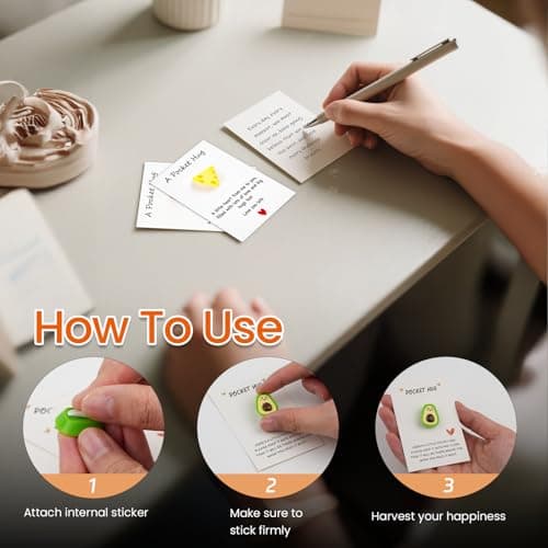 mountova 100 Sets Pocket Hug with Food-Themed Resin - Small Stress-Relief Emotional Support Cards Bulk Gifts for Coworkers - Thumbnail 4