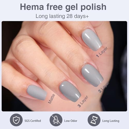 GELLAKTIK Gel Polish Set of 6 Colors 12ml with Purple Beige,Spring Gel Nail Polish Set for Salon DIY at Home, Soak Off LED UV Gel Nail Polish, Gifts for Women Girls - Thumbnail 4