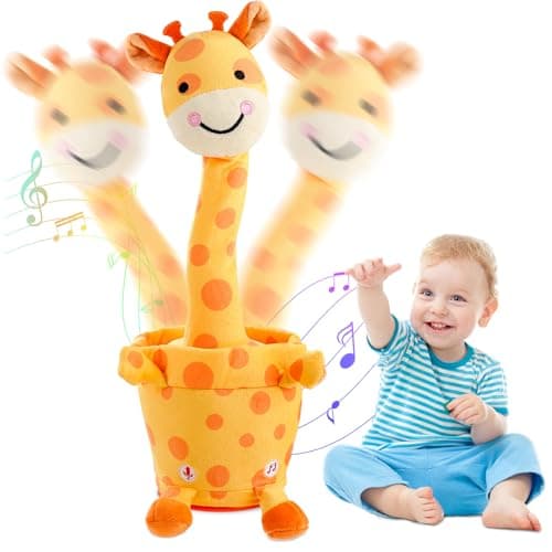 MIAODAM Dancing Talking Giraffe Toddler Toys Electronic Giraffe Plush Toy Interactive Mimicking Toy with Recording and Repeating for Boys Girls Gift