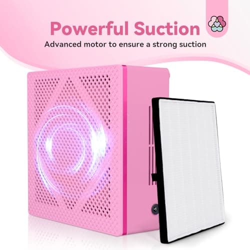 SAVILAND Nail Dust Collector, 60W Powerful Nail Vacuum Dust Collector Cleaner, Compact Dust CollectorTech with Dust Brush, Reusable Filter Manicure Tool for Acrylic Nail Gel Polishing,Salon & Home - Thumbnail 3