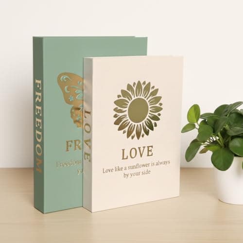 VEKALON Decorative Books for Home Decor - Set of 2 Linen Stacked Clean Modern Fake | Faux Books Storage Box for Living Room, Coffee Table, Bookshelf, Entryway Table(Sage Beige) - Thumbnail 4