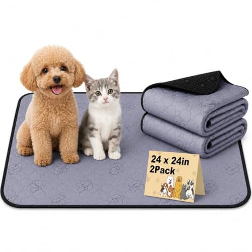 Fomeiodo Washable Pee Pads for Dogs, 24"x24" 2 Pack Reusable Puppy Training Pads, Super Absorbent Waterproof Leak-Proof, Non-Slip Bottom, Heavy Duty Whelping Pads for Crate, Playpen, Bed, Floor - Image 1