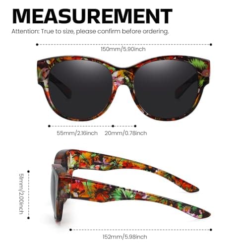 Xfeel Polarized Sunglasses Over Glasses for Women Trendy Shades Over Prescription Eyeglasses Sun Glasses - Thumbnail 4