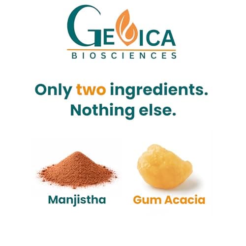 GeVica Biosciences Manjistha (Rubia Cordifolia) Caplets – USDA Organic,1500 mg per Serving – No Extract, 100% Whole Herb, NPOP & BioAgriCert Certified – 90 Count - Thumbnail 3