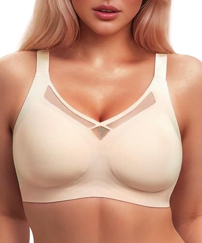 Jelly Strips Smooth Wireless Bras for Women No Underwire (34B-42DD) Bralettes for Women Seamless Bra with Support and Lift Comfort T-Shirt Bra Nude 36B - Image 1