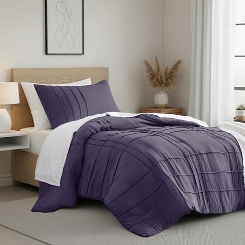 Regency Heights Twin Size Comforter Set Skipper Blue, 2 Pieces Bedding Set, Ultra Soft Prewashed Bed Set, Pinch Pleat All Seasons Lightweight Comforter and Sham - Image 1