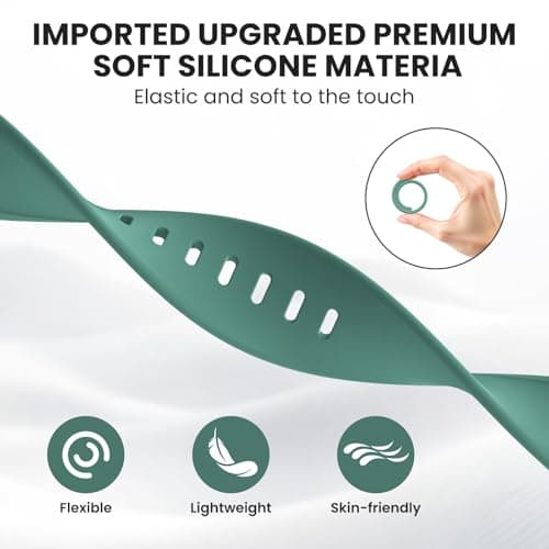 Sport Band Compatible with Apple Watch Bands 40mm 38mm 41mm 42mm 44mm 45mm 49mm for Women Men,Soft Silicone Waterproof Replacement Strap for Apple Watch Series 11 10 9 8 7 6 5 4 Ultra 3 2 1 SE - Thumbnail 3
