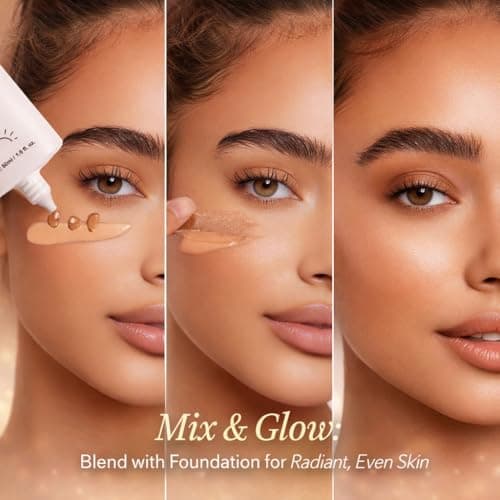 Glow Bronzing Drops – Lightweight Liquid Luminizer Bronzer for Face & Body, Dewy Highlighter Serum for Sun-Kissed Radiance, Moisturizing Illuminator Shimmer Makeup 1.6 Fl Oz (04#/ Rich Bronze Glow) - Thumbnail 3