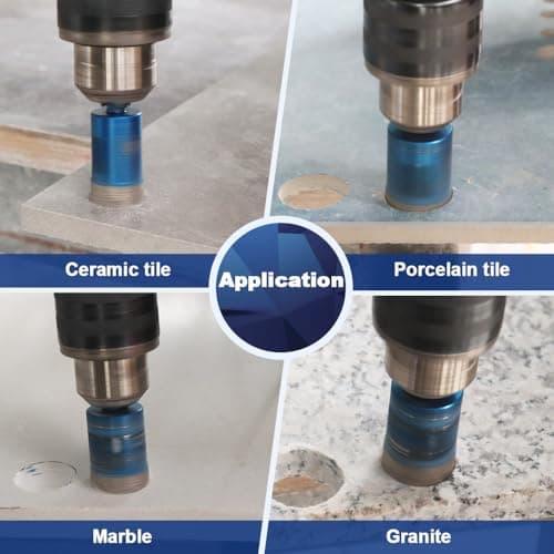BRSCHNITT 2pcs 4/5 Inch Diamond Hole Saw Drill Bit - 20mm Hex Shank Dry Drilling Core Drill Bit Set for Porcelain Tile, Ceramic, Stone, Granite, Marble - Thumbnail 4