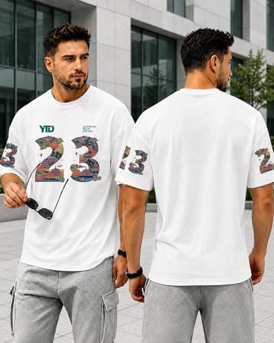 YTD 23 Graphic T-Shirts for Men Women, Relaxed Fit Cotton Crewneck Short Sleeve Casual Fashion Tee - Thumbnail 4