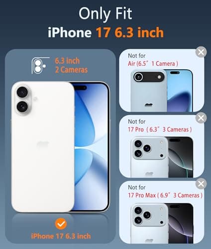 FNTCASE for iPhone 17 Phone Case: Military Grade Drop Proof Protection Mobile Cover with Kickstand | Matte Textured Rugged Shockproof TPU | Protective Sturdy Phone Case - 6.3 inch Orange - Thumbnail 2