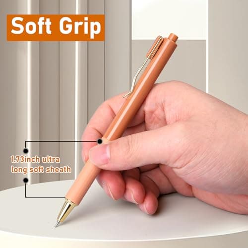 Niodel Gel Pens,6 Pcs Quick Drying Black Ink Medium Point 0.7mm Pens,Smooth Writing Pens with Silicone Sheath,Silent Click Pen Set for Journaling Note Taking (style_2) - Thumbnail 5