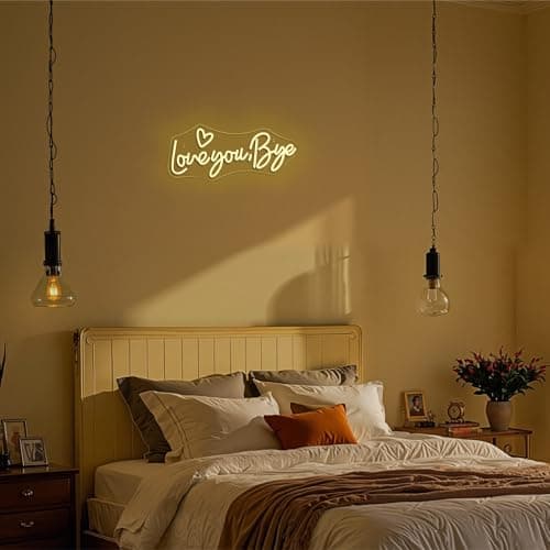 FAXFSIGN Love You Bye Neon Sign Above Door Led Light Neon Signs For Wall Decor Warm White Entryway Hallway Neon Light Graduation Bedroom Home Wedding Party Bar Modern Decoration Birthday Gift - Thumbnail 2