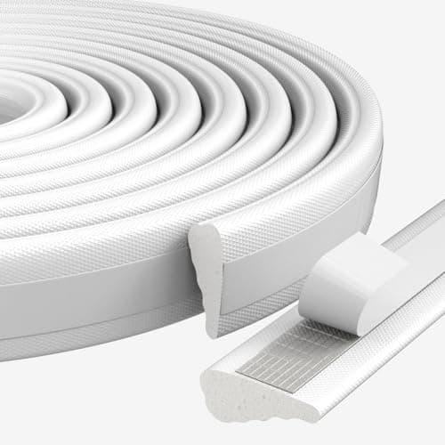 16.4 Ft Weather Stripping Seal Strip for Doors/Windows,Soundproofing Window Insulation Draft Stopper for Winter, Selfadhesive Foam Weather Strip for Door Frame,Door Gap Filler Noise Blocker(White) - Image 1