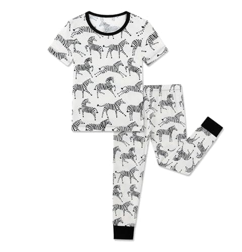 NewSeed Kids 2-Piece So Soft 2-Piece Playtime Set – Short Sleeve Crew Neck Top with Matching Leggings, Little to Big Kids (Zebras, 2-3Y) - Image 1