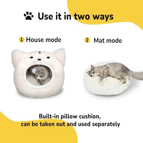CATISM Cat Bed, Cat Beds for Indoor Cats, Cats Bed Cave for Indoor, Cozy Hooded Beds with Soft Cushion, Removable Washable - Thumbnail 3