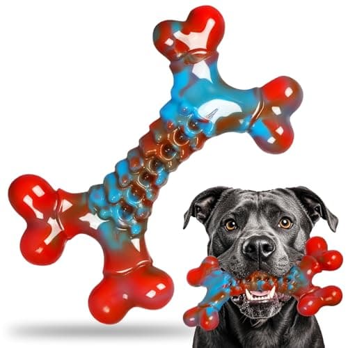 CattySafe Tough Dog Toys for Aggressive Chewers, Indestructible Dog Chewers for Medium Large Breeds, Nylon Dogs Chew Toys Bone Long Lasting, Unbreakable Dog Toys for Large Breed, Bacon Flavor