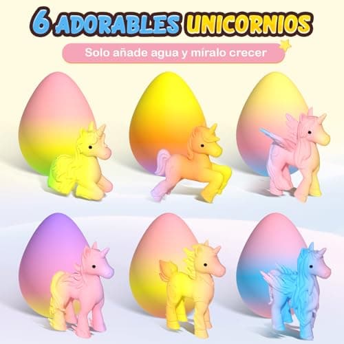 Coodoo Unicorn Hatching Rainbow Eggs for Kids - 6 Pack Unicorn Toys Craft Kits for Boys & Girls, Birthday Easter Basket Stuffers Crafts Gift for Kids 3+ Year Old - Girl Gifts for Ages 3 4 5 6 7 8 - Thumbnail 3