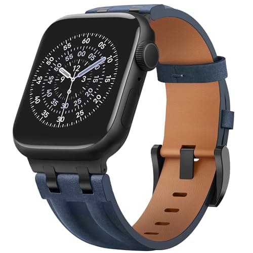 CDRCICI Vintage Leather Strap Compatible with Apple Watch Band 46mm 45mm 44mm 42mm 49mm for Men Women, Rugged Metal Connector Genuine Leather Replacement Strap for iWatch Series 11 10 9 8 7 6 5 4 3 SE Ultra 3 2 1 - Image 1