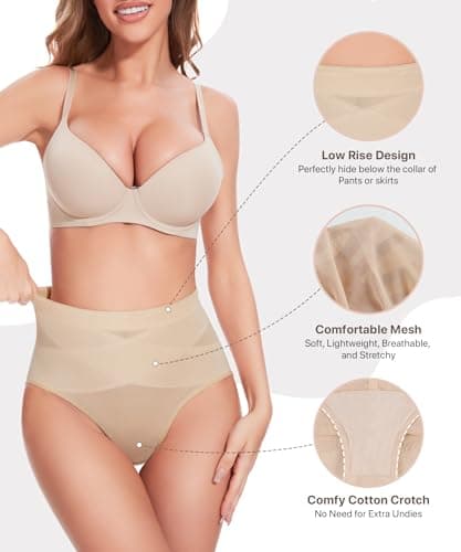 GYDEK Shapewear Tummy Control Panties-Lower Body Shaping Briefs Compression Underwear Low Rise Shapewear Girdle Panty for Women - Thumbnail 5