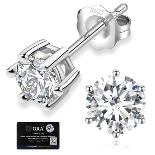 Trinckle Moissanite Earrings for Men, Hypoallergenic Sterling Silver Lab Created Diamond Earrings Women Moissanite Studs 0.3CT Moissanite Jewelry as Second Hole Earrings for Daughter Birthday Gifts - Image 1