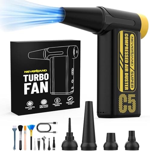 NEVERLAND Compressed Air Duster - 240000RPM Electric Duster, 8-Gear Rechargeable Air Blower, Replace Canned Air, Cordless Mini Turbo Fan Jet Blower for Computer, Keyboard, Home, Car Cleaning & Outdoor - Image 1
