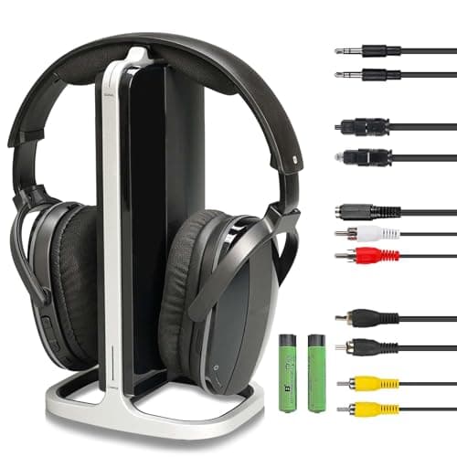 Retekess TA007 Wireless Headphones, TV Headphones Wireless for Seniors with Transmitter Charging Dock, No Audio Delay, Compatible with All TVs - Image 1