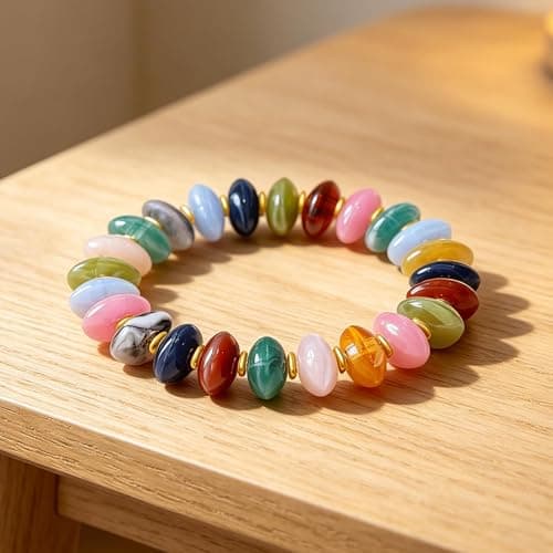 chorfla Beaded Bracelets for Women for Women, Boho Chunky Resin Elastic Stretch Bracelet, Vibrant Summer Beach Jewelry Gift - Thumbnail 6