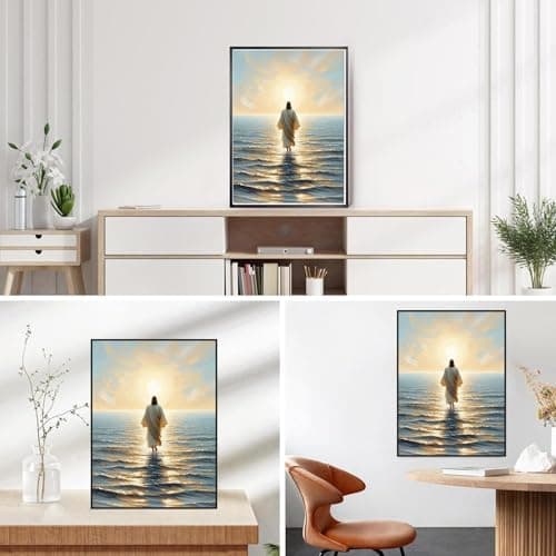 Lophomie Religious Diamond Art Kits for Adults, 5D Jesus Diamond Painting Kits Beginners, DIY Christian Diamond Dots Kits Gem Arts Crafts Full Round Drill for Home Wall Decor 12x16 Inch - Thumbnail 3