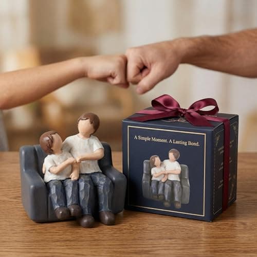 Dzpsoon Dad Gifts from Son Wife, Birthday Gifts for Men Husband & Grandpa Fist Bump Figurines, Office Desk Decor Bookshelf Decorations - Image 1