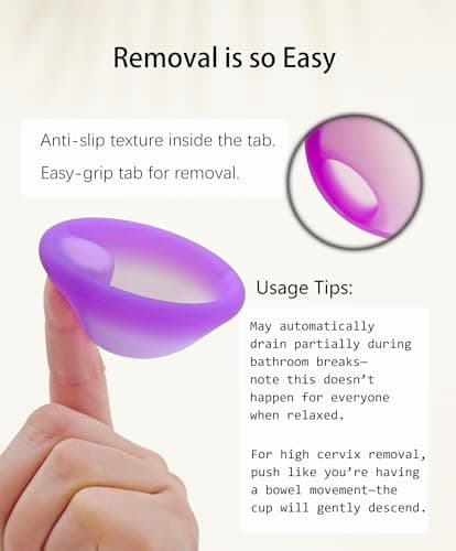 Ginalaia Menstrual Disc, Reusable Medical-Grade Silicone Soft, Flexible, Reusable Period disc for Women - Wear 12 Hours - Removal Notch (Pink+White, M+S) - Thumbnail 5