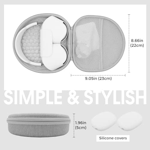 ProCase Hard Case for Apple AirPods Max & AirPods Max 2, Travel Protective Carrying Case with Silicone Ear Cushion Covers, Shockproof EVA Shell with Soft Lining & Accessory Pocket - Grey - Thumbnail 4