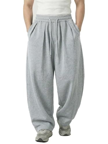 CAONAT Men's Baggy Hip Hop Streetwear Sweatpants, Loose Fit Loungewear Joggers with Adjustable Drawstring Cuffs - Image 1