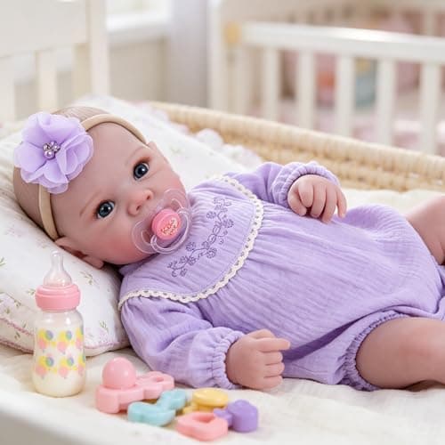 Milidool Lifelike Reborn Baby Dolls- 20Inch Cute Soft Vinyl Realistic Baby Doll Poseable Real Life Baby Dolls with Complete Accessories for 3+ Years Old Gifts - Thumbnail 5