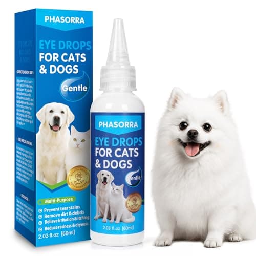 PHASORRA Dog & Cat Eye Drops, Soothing Eyes, Relieve Eye Irritation & Itching, Redness, Gentle and Safe - 2 fl oz - Image 1