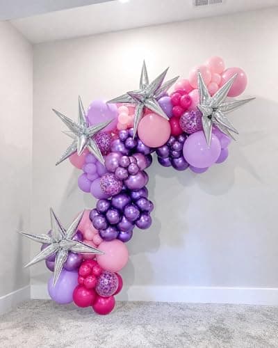 60Pcs Purple and Pink Balloons, 12Inch Metallic Pastel Purple Rose Pink Confetti Balloons for Baby Shower Bridal Shower Wedding Birthday Party Decorations - Thumbnail 6