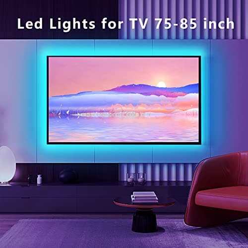 Dalattin LED Backlight, 16.4ft RGB USB Led Lights for 65-80 Inch TVs, Music Sync Bluetooth with Remote Control, Ambient Behind TV Led Lighting - Thumbnail 2